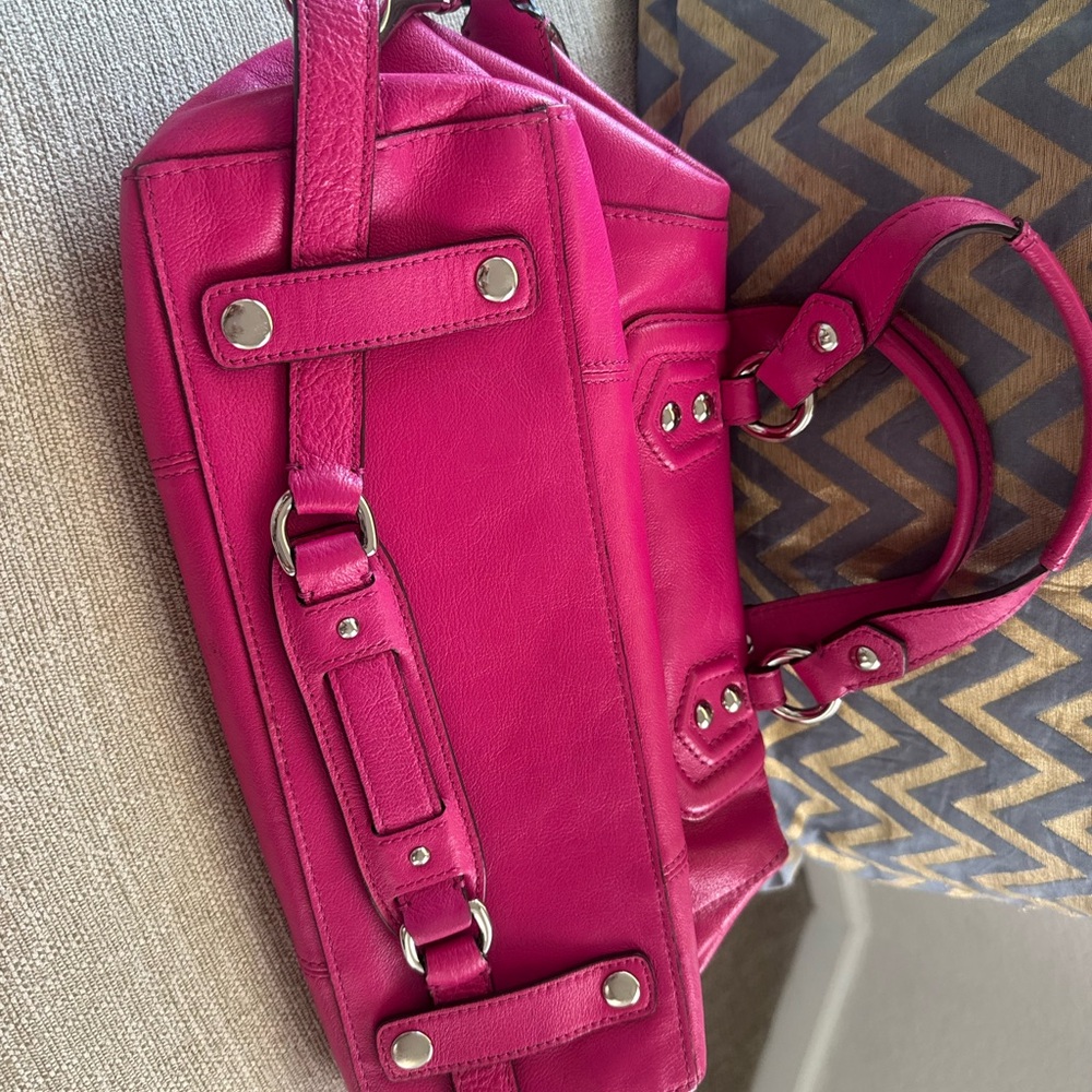 Coach Fuchsia Leather Satchel - Picture 4 of 5